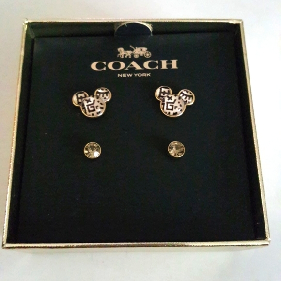 COACH MICKEY MOUSE EARRING SET - Picture 1 of 9